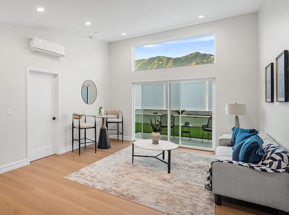 ADU living room with mountain view