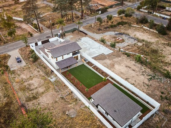 Aerial view of the property