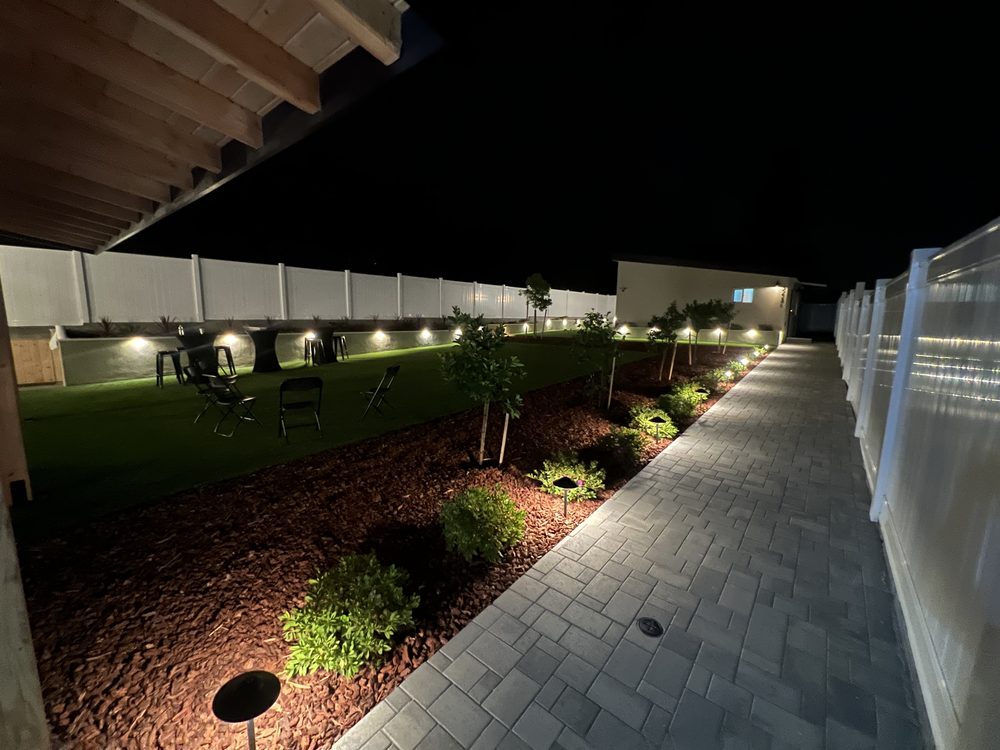 Landscape lighting at night