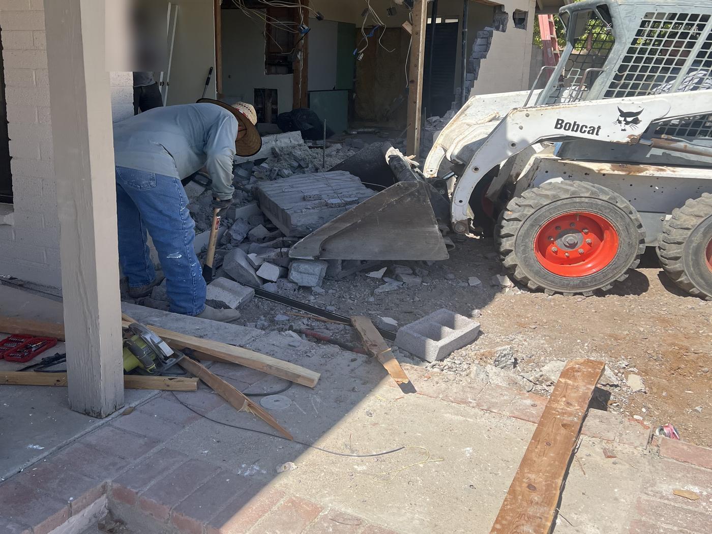 Clearing the old wall