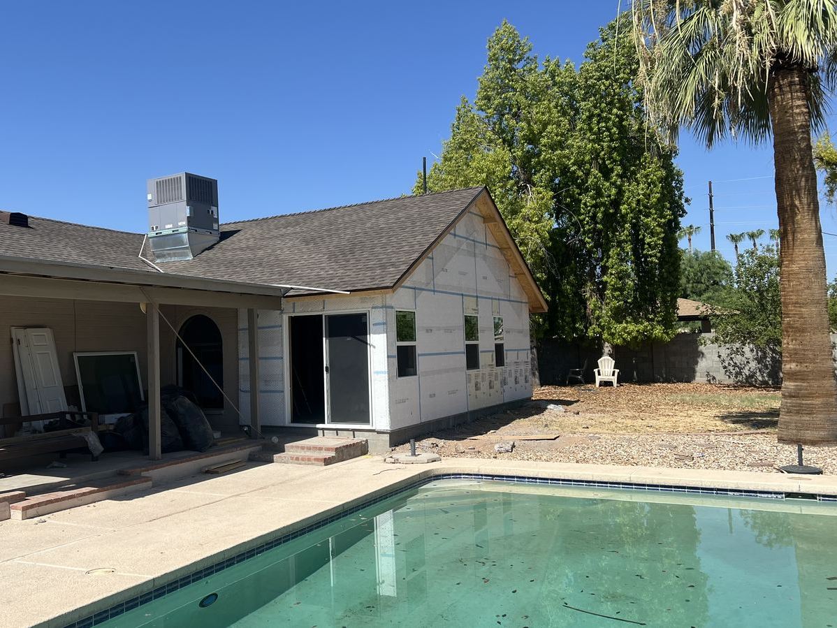 Master suite addition tied into the existing roofline — Tempe, AZ